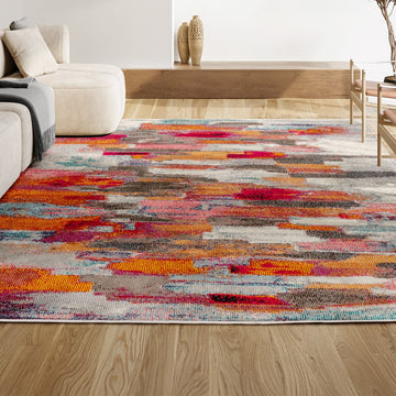 Contemporary Pop Modern Abstract Brushstroke Area Rug